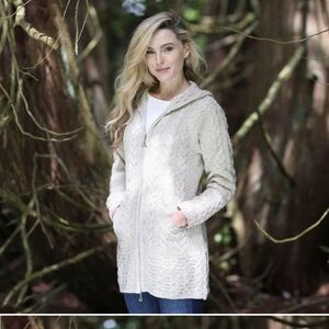 ARAN MOR wool Knit Duster Zip Up